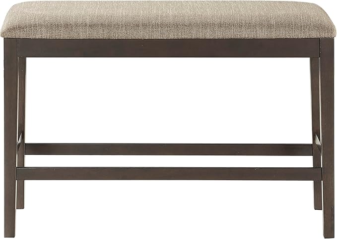 Lexicon Baronscourt Farmhouse Small Entryway Bench - 39 Inch, Upholstered Counter Height Solid Wood Frame, Padded Top, Easy Assembly , 26"Seat Height, Farmhouse End of Bed Bench For Bedroom,Dark Brown