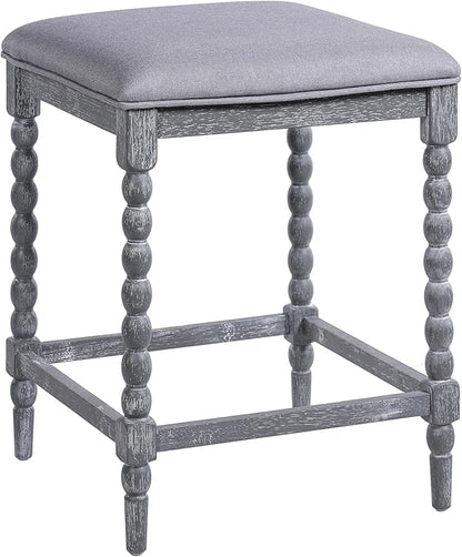 Harper & Bright Designs 26''Counter Stools,Set of 2 with Upholstered Seat, Solid Acacia Wood Frame, Foam-Padded Seat, Open Airy Design for Kitchen Island and Bar, Gray