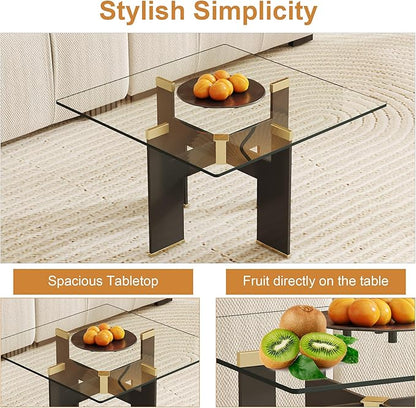 14" Square Tempered Glass Table Top, Clear Surface 1/4" Thick Flat Polished Edge for Furniture Protection Patio Dining Coffee End Tables (14 inch)