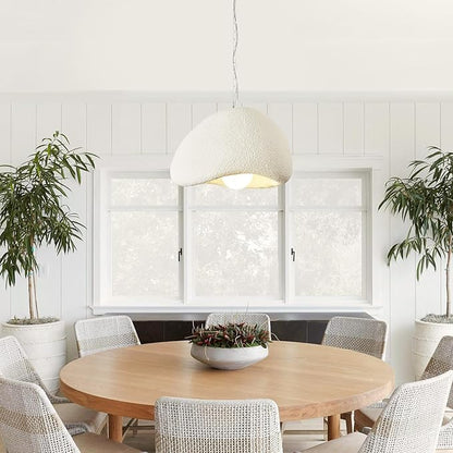 Wabi Sabi Pendant Lights,11.8in White Modern Pendant Light Resin Hanging Lamp Kitchen Island Lighting Modern Japandi Chandelier for Dining Room Bedroom Hallway Restaurant Foyer