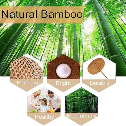 GCQ Bamboo Lantern Pendant Lamp, Retro Japanese Style E27 Chandelier Hanging Light Ceiling Lighting Fixture for Living Room Bedroom Restaurant Cafe Teahouse Bar Dining Room Club
