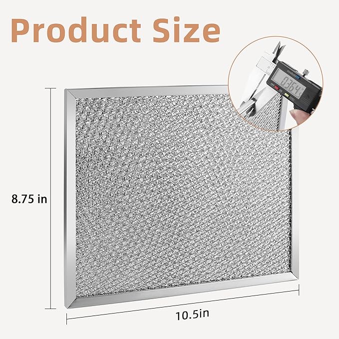 S97006931 Range Hood Filter by Fetechmate Compatible with Br-oan Nu-tone BP29 NY NV Series Range Hood 97006931 Aluminum Filter Replace 1172137, 5-3078, 88150, 99010121-10.5 x 8.75in - 4 PACK
