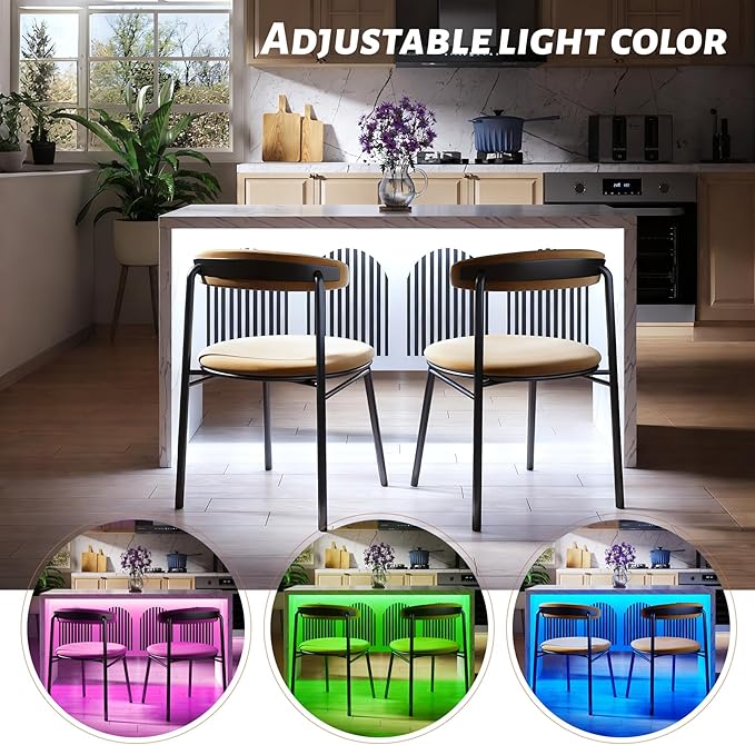 59" Large Imitation Marble Dining Table for 4-6 People - Faux Marble Dining Tablee with Adjustable Lights,Faux Marble Dining Table with Grille Design for Kitchen, Dining Room & Living Room,No Chairs