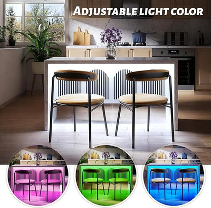 59" Large Imitation Marble Dining Table for 4-6 People - Faux Marble Dining Tablee with Adjustable Lights,Faux Marble Dining Table with Grille Design for Kitchen, Dining Room & Living Room,No Chairs