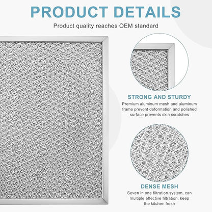 AMI PARTS Aluminum Range Hood filter 97006931 Replacement Compatible with Bro-an Nu-tone Range Hood Grease Filter PART#S97006931 (10-1/2 x 8-3/4 in) BP29, 88150, 99010121(4-pack)