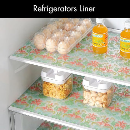 Cooyes Shelf Liner for Kitchen Cabinets – Non-Adhesive Waterproof Drawer Liner – Durable EVA Material Easy-to-Cut Shelf Paper for Refrigerator, Cupboard, Dresser with Modern Pattern