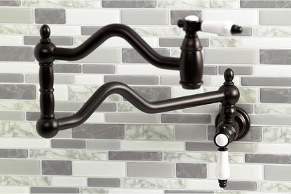Kingston Brass KS2105BPL Bel-Air Wall Mount Pot Filler, Maximum 22-Inch Spout Reach, Oil Rubbed Bronze