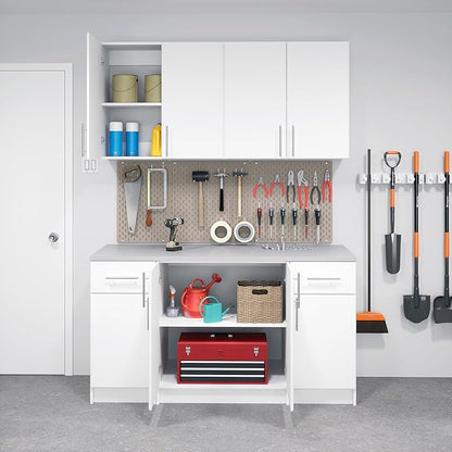 Prepac Elite 32” Wall Mount White Storage Cabinet with 1 Adjustable Shelf, Base Unit Ideal for Bathroom Cabinet, Kitchen, Garage, Home Office and More, 32”W x 36”H x 24”D