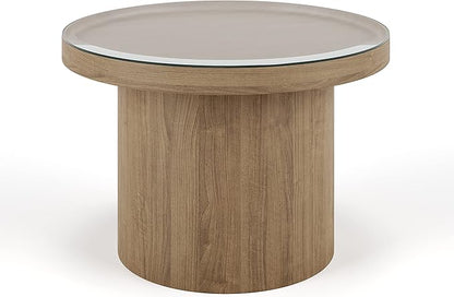 The Better Bevel 20 inch Round Glass Table Top - Clear Tempered Glass Surface Protector - Safe Beveled Edge - Coffee, Dining and End Table