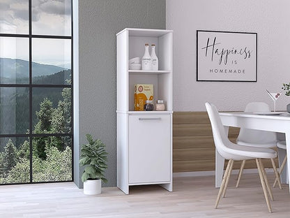 Modern Kitchen Pantry, White Storage Cabinet with 1-Shelf, Easy to Maintain, for Dining Room