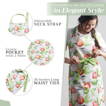 Maison d' Hermine 100% Cotton Apron for women with Pocket Kitchen Chef Apron for Men Cooking Mothers Day Gifts