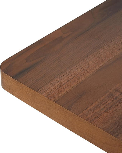 BROVAVE 63" Scratch-Resistant MDF Island Table, Rustic Dining Table with Farmhouse Pedestal, Mid Century Dining Table with Easy Cleaning for Kitchens & Apartments, Walnut
