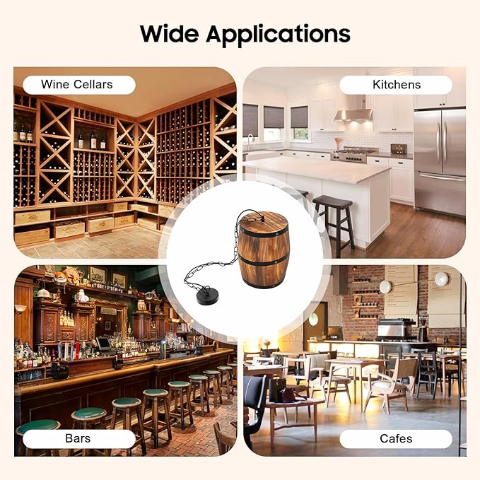 Retro Pendant Light,Wood Wine Barrel Fixture Hanging Decor,Rustic Unique Kitchen Bar Ceiling Lamp, Fashion Fixtures for Bar Cafe Home