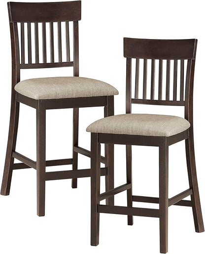Lexicon Baronscourt 5-Piece Counter Height Dining Set (Slat Back), Dark Brown