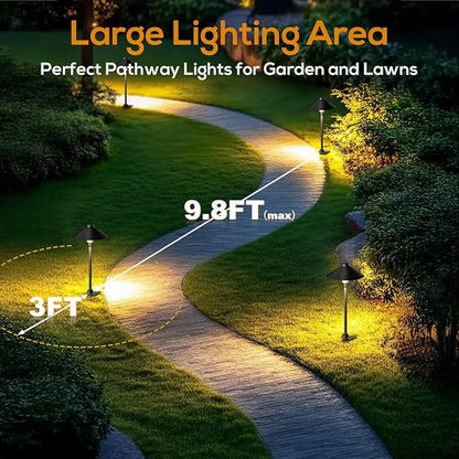 Low Voltage Pathway Lights with Timer, Plug in Landscape Path Lights 4H/6H/8H Timing, 3000K LED Landscape Lighting IP65 Waterproof ETL Listed, Set of 4 Lights Total 12W, Non-Hardwired
