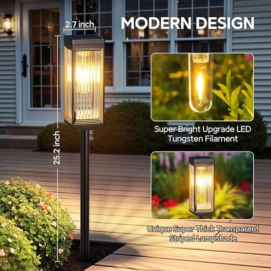 ELECLINK Solar Pathway Lights Outdoor, 8 Pack Upgraded Solar Lights Outdoor Waterproof, Bright Up to 15 Hrs Auto On/Off Garden Light for Yard Patio Lawn Path Walkway Driveway Outside Decor