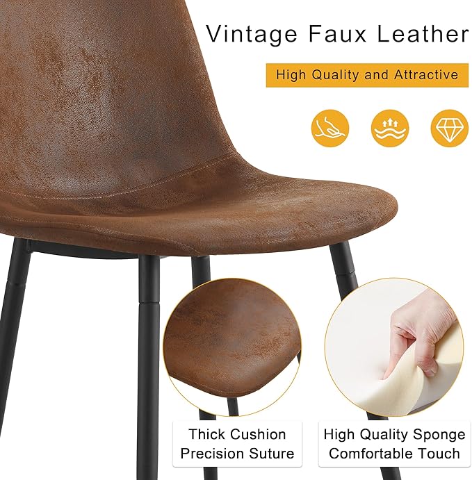 Rubber Wood Round Dining Table Set with 4 Chairs, 42 Inch Diameter Natural Wood Table with Imitation Vine Texture Legs, Perfect for Dinner, Meetings, Home and Office