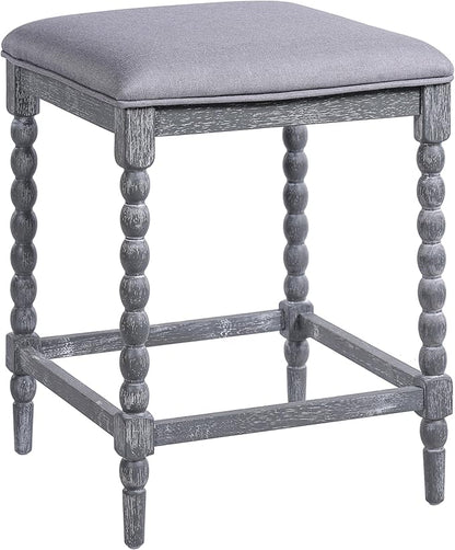 Harper & Bright Designs 26''Counter Stools,Set of 4 with Upholstered Seat, Solid Acacia Wood Frame, Foam-Padded Seat, Open Airy Design for Kitchen Island and Bar, Gray