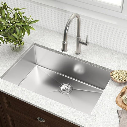 30 Inch Kitchen Sink Workstation - T304 18 Gauge Stainless Steel Single Bowl with Accessories for Drop In Installation 30x19x9 Inch