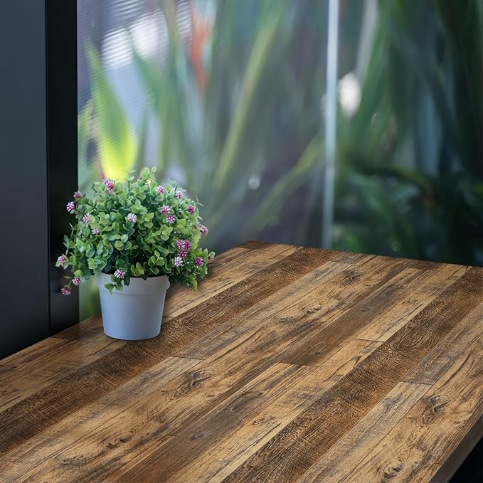 Decoroom Wood Peel and Stick Wallpaper 17.7" X 394" Peel and Stick Distressed Wooded Wall Paper