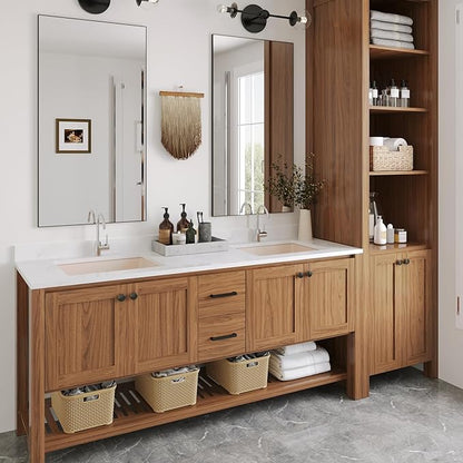 DeerValley Rectangular Undermount Bathroom Sink,19.72"x15.59"x6.54" Modern Vessel Sink Bone Color Undermount Bathroom Sink Rectrangle Porcelain Ceramic Lavatory Vanity Vessel Sink with Overflow