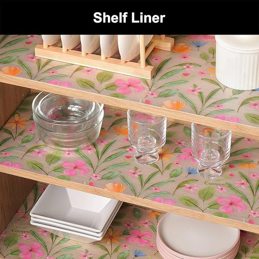 Cooyes Shelf Liner – Premium Non-Adhesive Cabinet & Drawer Liner for Kitchen – Waterproof Shelf Paper with Modern Pattern – Durable EVA Cabinet Mat – Easy to Cut （15" W x 360" L）
