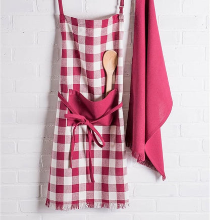 DII Unisex Buffalo Check Kitchen Collection, Classic Farmhouse Chef Apron, One Size