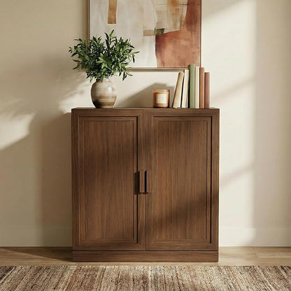 Casaphoria Adam Sideboard Buffet Cabinet with Storage, Sideboard Cabinet with Wooden Doors & Adjustable Shelves, 31" W x 36" H Coffee Bar for Entryway Kitchen Living Room, Walnut