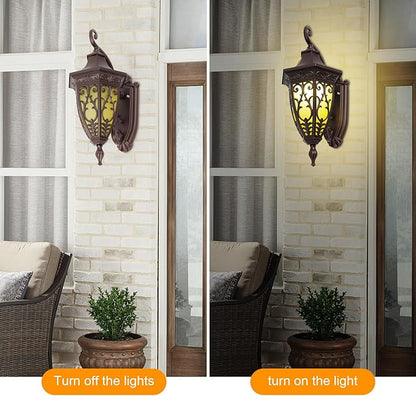 Outdoor Wall Light Fixtures, IP55 Waterproof Outside Wall Lantern Retro Exterior Wall Sconces Vintage Wall-Mounted Lights for Garage House Porch Doorway, E26 w/o Bulb