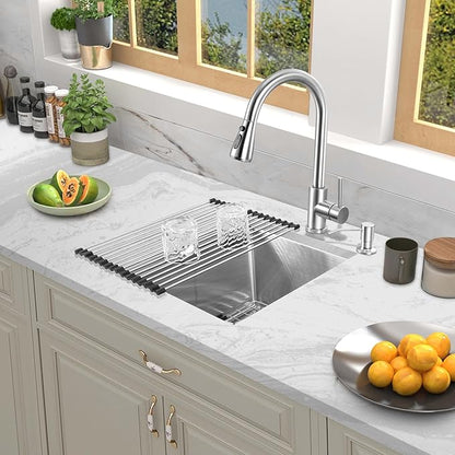 Herogo 15×17 Inch Undermount Kitchen Sink, Small Stainless Steel Deep Single Bowl Utility Sink for Rv Bar Outdoor Farmhouse Laundry Room