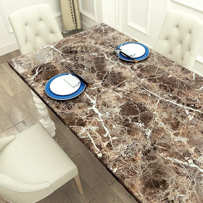 LaCheery 15.8"x276" Marron Emperador Marble Peel and Stick Countertop Contact Paper Waterproof Marble Wallpaper for Bathroom Counter Top Stick Paper Roll for Wall Desk Table Marble Vinyl Wrap Laminate