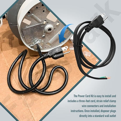 3 Foot CRD-00 Garbage Disposal Power Cord Compatible with InSinkErator, Badger, CoverControlPlus, Essential, Septic Assist Garbage Disposal Model