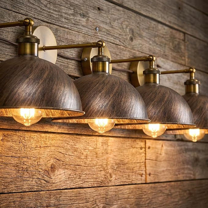 Dome Metal Wall Sconce, 180° Adjustable Industrial Wall Lamp for Bedside, Study, Kitchen, and Living Room Décor. (Brushed Copper.)