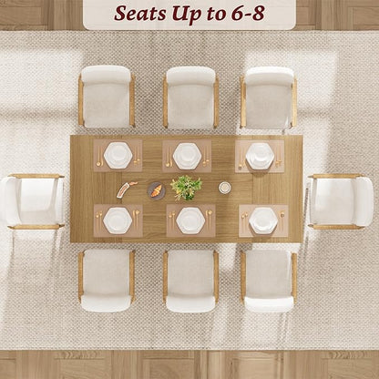 GAOMON 71.1 Inch Dining Table for 6-8 People, Farmhouse Rectangle Kitchen Table, Large Wooden Dinner Table with Thicken Tabletop and Sturdy Legs, Kitchen and Dining Room Furniture, Oak