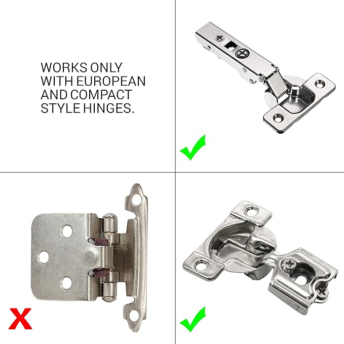 25 Pack Rok Hardware Soft Close for Cabinet Doors/Metal Soft Close Adapter/Damper/Hardware/Zinc/Hinge/European Made! SCD101