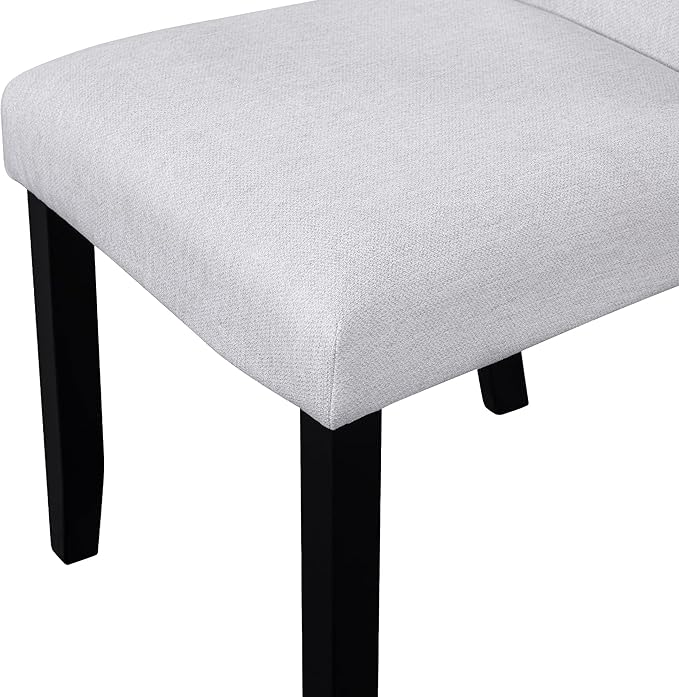 Ball & Cast 5 Piece Round Dining Table Set,43-Inch Modern Dining Table and 4 Upholstered Chairs for Dining Room,Kitchen Room, Living Room,Easy Assembly,Beige+White