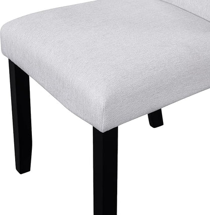 Ball & Cast 5 Piece Round Dining Table Set,43-Inch Modern Dining Table and 4 Upholstered Chairs for Dining Room,Kitchen Room, Living Room,Easy Assembly,Beige+White