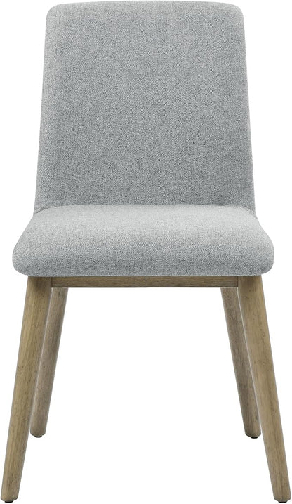 Farmhouse Dining Chairs Set of 2 - Upholstered Mid Century Armless Side Chairs with Back, Durable Polyester Fabric for Kitchen Island, Living Room, Restaurant