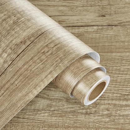 WESTICK 24" x 120" Wood Grain Contact Paper for Countertops Self Adhesive Wooden Wallpaper Peel and Stick Waterproof Wood Contact Paper Removable Wooden Look Wallpaper for Cabinets Tables Desk Vinyl