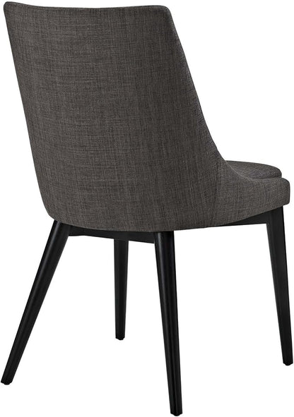 Modway Viscount Mid-Century Modern Upholstered Fabric Two Kitchen and Dining Room Chairs in Brown