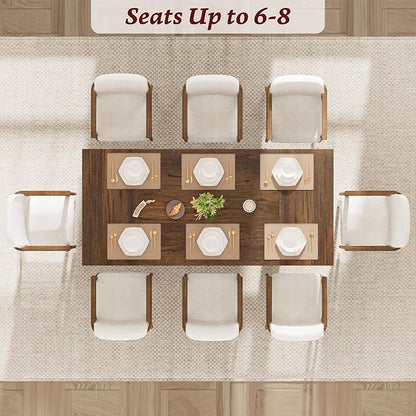 GAOMON 71.1 Inch Dining Table for 6-8 People, Farmhouse Rectangle Kitchen Table, Large Wooden Dinner Table with Thicken Tabletop and Sturdy Legs, Kitchen and Dining Room Furniture, Walnut