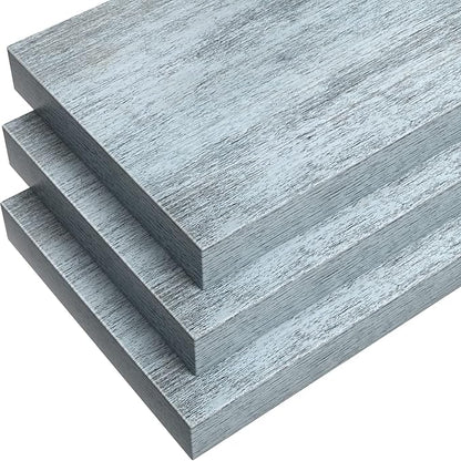 Sorbus Floating Shelves - 3 Pack 16 Inch Rustic Blue Wall Shelves for Bedroom, Kitchen, Living Room, Bathroom Shelves, Home Decor, Office - Floating Shelf for Trophies, Books, Frames, Toilet Paper