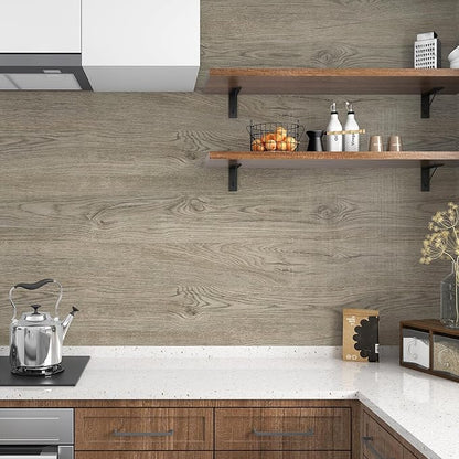 WESTICK Light Wood Contact Paper Brown Wood Grain Wallpaper Peel and Stick Countertops Waterproof Wood Countertop Contact Paper for Kitchen Island Table Cabinets Dresser Desk Shelf Liner 15.8" x 78"
