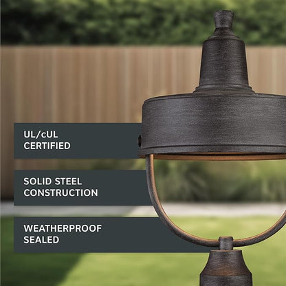 DESIGNERS FOUNTAIN 33146-WP Portland-DS Outdoor Post Lantern, Weathered Pewter