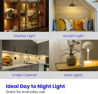 Feit Electric 20-Watt Xenon Halogen Light Bulb, Dimmable, 3000K Bright White, G8 Bi-Pin Base, 170 Lumens, 90+ CRI, Cool & Long-Lasting for Under Cabinet, Accent, Display, & Task Lighting, 3-Pack