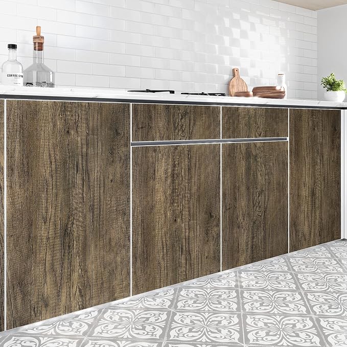 WESTICK 118" x 24" Rustic Wood Contact Paper for Countertops Waterproof Wood Wallpaper Peel and Stick Vintage Wooden Contact Paper Self Adhesive Woodgrain Vinyl Wrap for Tables Bathroom Cabinets