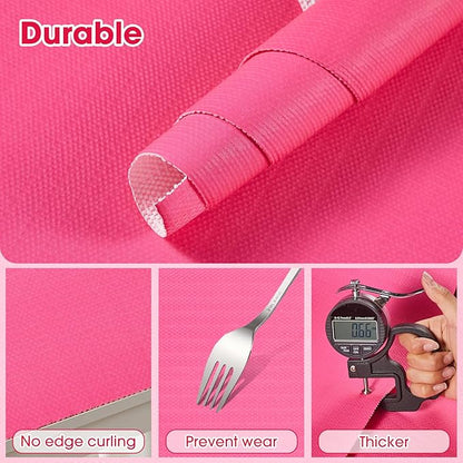 Drawer and Shelf Liner, Non-Slip Kitchen Cabinet Liners Non-Adhesive Thick Strong Grip Waterproof Washable Mats Protect Dresser Shelves Cupboard Bathroom Cabinets, Fuchsia, 12 in X 20 FT