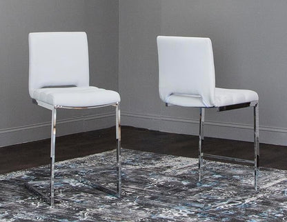Sunset Trading Delta 24" Upholstered Barstools | Set of 2 Counter Height Stools | S-Shaped Chrome Cantilever Base | Light Gray Padded Upholstery | Dining Room, Home Bar, Pub, Kitchen Island Seating