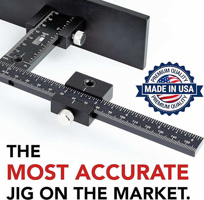 True Position Tools PRO Cabinet Hardware Jig - Install Drawer Front Handles and Knobs Faster - Made in USA - Hand Calibrated