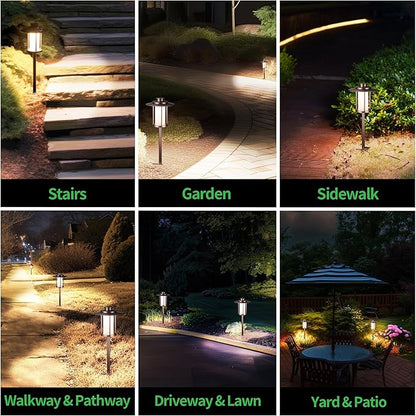 12V Landscape Path Light, 5 Color Temperature Selectable Pathlight LED, IP65 Waterproof Walkway Lights Low Voltage Hardwired, 5W 150LM ORB Metal Outdoor for Garden Walking Area (8 Pack)